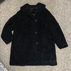 Vintage 50s real lamb fur sherling Black Women's Coat